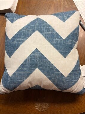 Geneva Blue and White Chevron Accent Pillow